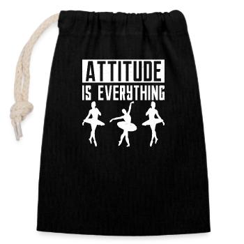 L’attitude est tout dans la danse classique - Sac cadeau en coton avec cordon (14 x 20 cm) - noir - Devant