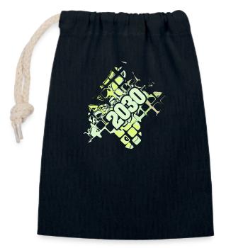 Birthday 2030 - Closable cotton gift bag (14x20cm) - navy - Front