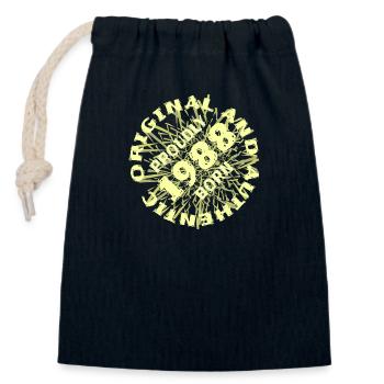1988 - Closable cotton gift bag (14x20cm) - navy - Front