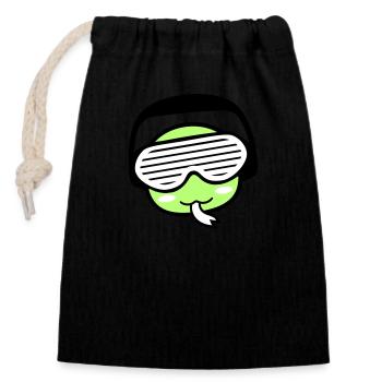 Coole DJ Schlange Gesicht Tier Kopf Musik Party - Sac cadeau en coton avec cordon (14 x 20 cm) - noir - Devant