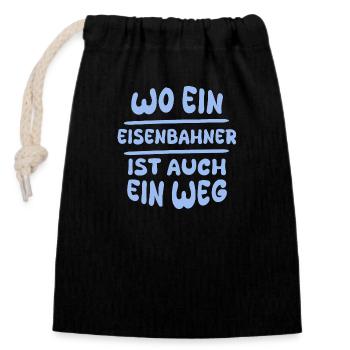 Railroad Workers - Closable cotton gift bag (14x20cm) - black - Front