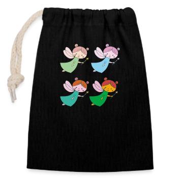 fee 4fach bunt - Closable cotton gift bag (14x20cm) - black - Front
