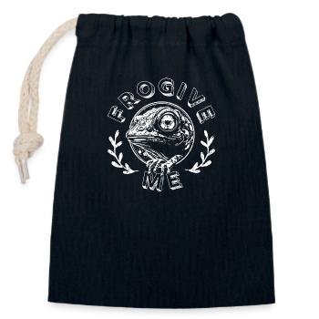 FROGIVE ME - Sac cadeau en coton avec cordon (14 x 20 cm) - bleu marine - Devant