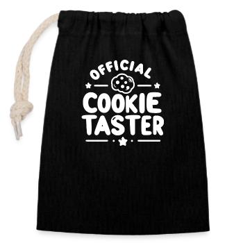 Official Cookie Taster - Closable cotton gift bag (14x20cm) - black - Front
