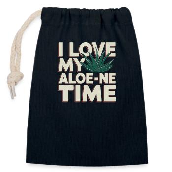 Perfect time for aloe vera fans - Closable cotton gift bag (14x20cm) - navy - Front