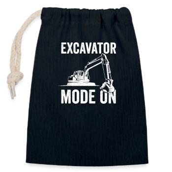 Excavator Construction Worker - Closable cotton gift bag (14x20cm) - navy - Front