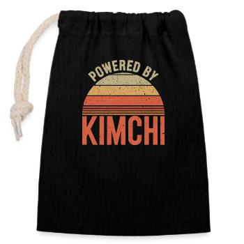 L’indulgence coréenne et l’amour du kimchi - Sac cadeau en coton avec cordon (14 x 20 cm) - noir - Devant