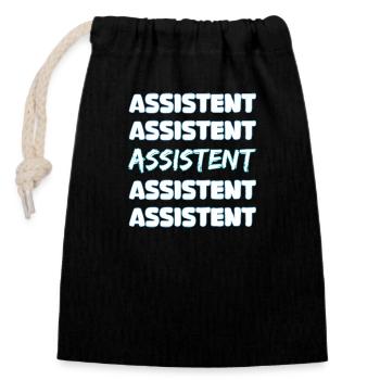 Assistant as a job - Closable cotton gift bag (14x20cm) - black - Front