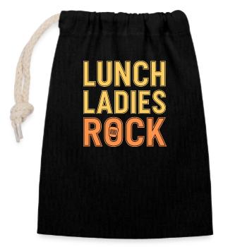 Fiers des Lunch Ladies - Sac cadeau en coton avec cordon (14 x 20 cm) - noir - Devant