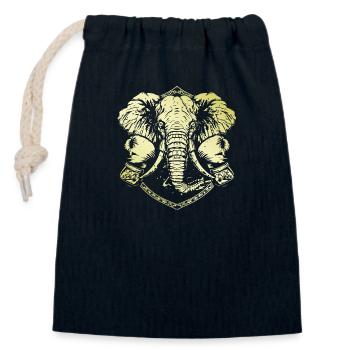 Elephant Boxer - Closable cotton gift bag (14x20cm) - navy - Front