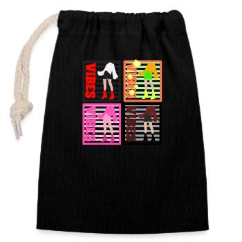 Feminine energy - Closable cotton gift bag (14x20cm) - black - Front