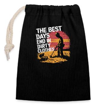Découvrez des aventures dans le sol - Sac cadeau en coton avec cordon (14 x 20 cm) - noir - Devant