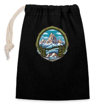 Mountaineering - Closable cotton gift bag (14x20cm) - black - Front