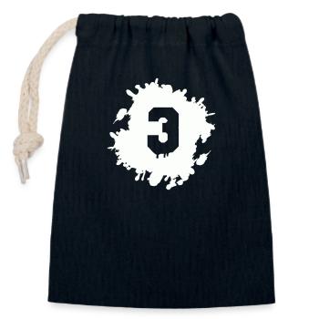 3 gouttes - Sac cadeau en coton avec cordon (14 x 20 cm) - bleu marine - Devant