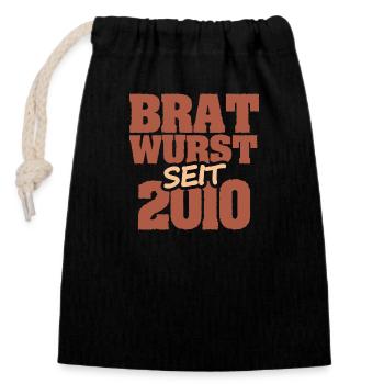 2010 - Closable cotton gift bag (14x20cm) - black - Front