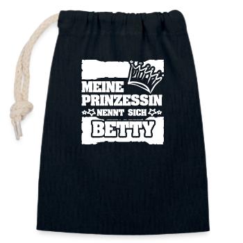 Betty als Maedchenname - Verschließbarer Geschenkbeutel aus Baumwolle (14x20cm) - Navy - Vorne