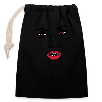 frau sexy nase gesicht kopf weiblich maedchen girl - Verschließbarer Geschenkbeutel aus Baumwolle (14x20cm) - Schwarz - Vorne