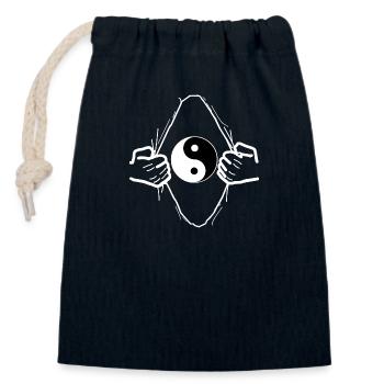 yin yang daoismus balance symbol geschenk tao - Verschließbarer Geschenkbeutel aus Baumwolle (14x20cm) - Navy - Vorne