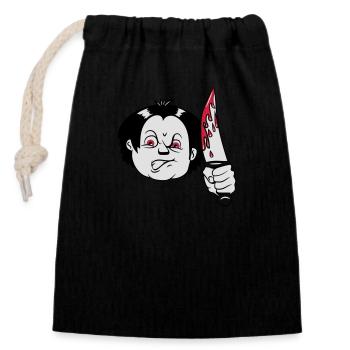 Horror messer - Verschließbarer Geschenkbeutel aus Baumwolle (14x20cm) - Schwarz - Vorne