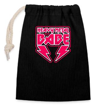 Heavy metal babe - Closable cotton gift bag (14x20cm) - black - Front