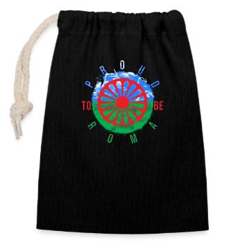 Proud to be Roma - Closable cotton gift bag (14x20cm) - black - Front