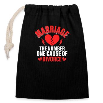 Marriage - The Number One Cause Of Divorce Divorce - Closable cotton gift bag (14x20cm) - black - Front