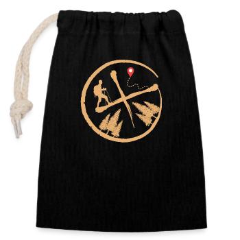 Geocache Scavenger Hunt Outdoor-Life Hiking World - Sac cadeau en coton avec cordon (14 x 20 cm) - noir - Devant