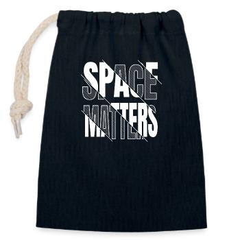 blague vaisseau spatial présent couleurs geek - Sac cadeau en coton avec cordon (14 x 20 cm) - bleu marine - Devant
