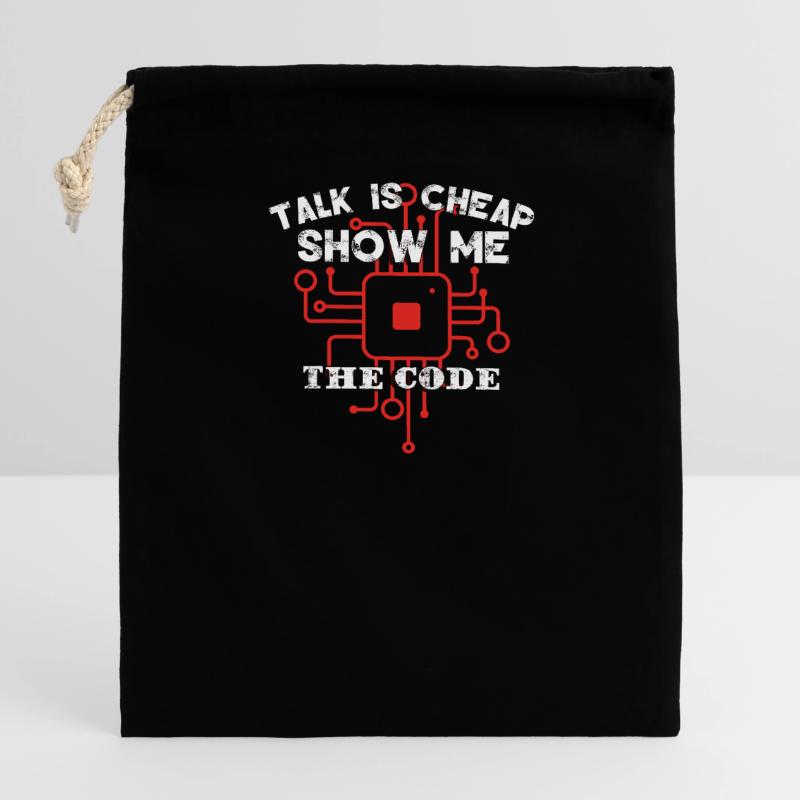 Funny Coding Women Coder Closable cotton gift bag (14x20cm)
