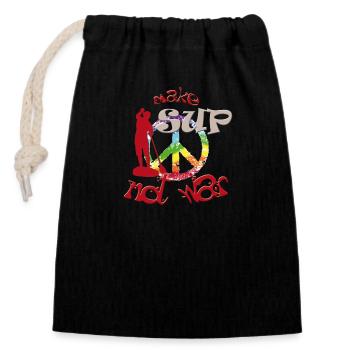 Faites du SUP pas de la guerre - Sac cadeau en coton avec cordon (14 x 20 cm) - noir - Devant