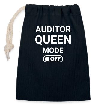 Auditor Queen Mode OFF - Closable cotton gift bag (14x20cm) - navy - Front