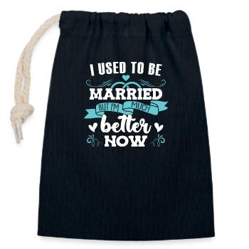 Women Divorced - Closable cotton gift bag (14x20cm) - navy - Front