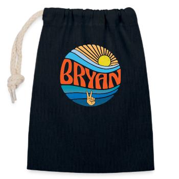 Bryan Shirt Vintage Sunset Bryan Groovy Tie Dye - Sac cadeau en coton avec cordon (14 x 20 cm) - bleu marine - Devant