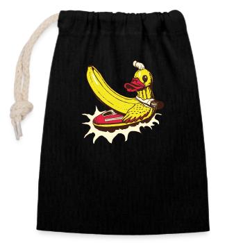 Bana-Duck - Verschließbarer Geschenkbeutel aus Baumwolle (14x20cm) - Schwarz - Vorne