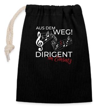 Dirigent Kapellmeister Chor Shirt Spruch Geschenk - Verschließbarer Geschenkbeutel aus Baumwolle (14x20cm) - Schwarz - Vorne