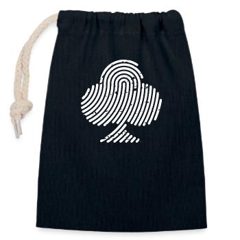 Kreuz Poker Fingerabdruck Design - Verschließbarer Geschenkbeutel aus Baumwolle (14x20cm) - Navy - Vorne