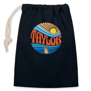 Taylor Shirt Vintage Sunset Taylor Groovy Tie Dye - Closable cotton gift bag (14x20cm) - navy - Front