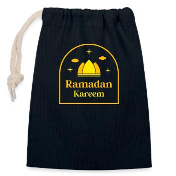 Ramadan Kareem - Closable cotton gift bag (14x20cm) - navy - Front
