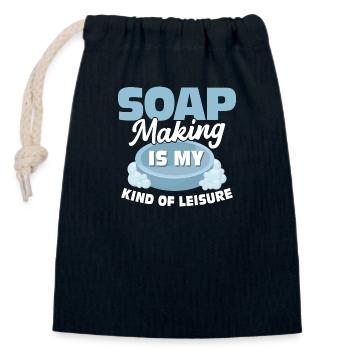 La fabrication de savon est mon genre de savonnier de loisir Soapma - Sac cadeau en coton avec cordon (14 x 20 cm) - bleu marine - Devant
