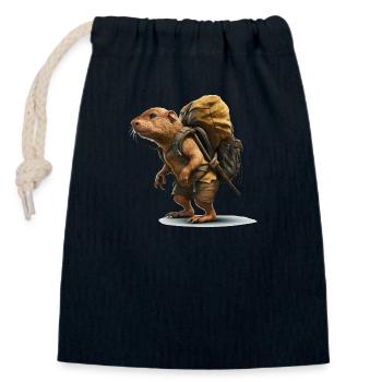 Maulwurfsratte sucht nach dem nächsten Abenteuer - Verschließbarer Geschenkbeutel aus Baumwolle (14x20cm) - Navy - Vorne