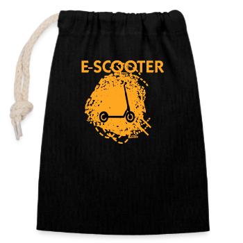 E-Scooter Roller Scooter - Verschließbarer Geschenkbeutel aus Baumwolle (14x20cm) - Schwarz - Vorne