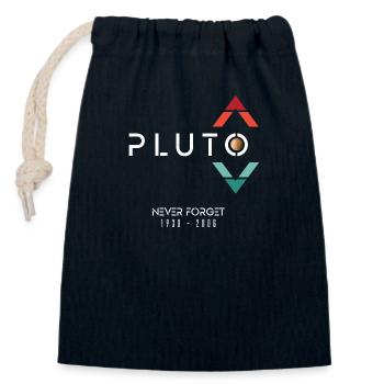 Pluto - Never forgot 1930-2006 - Verschließbarer Geschenkbeutel aus Baumwolle (14x20cm) - Navy - Vorne