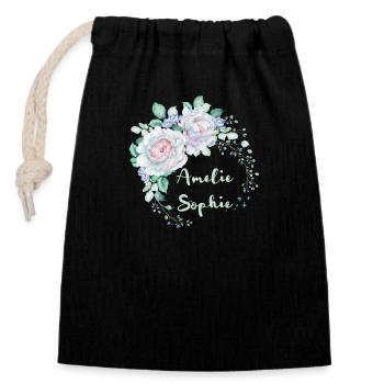 Pour Amélie Sophie - Sac cadeau en coton avec cordon (14 x 20 cm) - noir - Devant