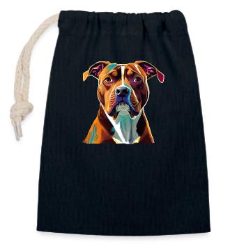 American Staffordshire Terrier Hund - Verschließbarer Geschenkbeutel aus Baumwolle (14x20cm) - Navy - Vorne