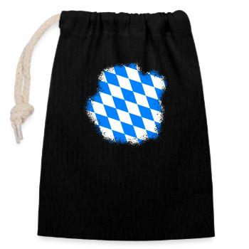 Bayern Flagge Used Look Bayerische Fahne Vintage - Verschließbarer Geschenkbeutel aus Baumwolle (14x20cm) - Schwarz - Vorne