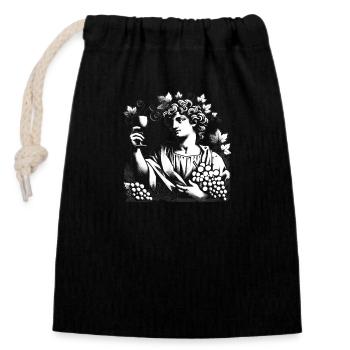 Bacchus Caravaggio Homage - Closable cotton gift bag (14x20cm) - black - Front