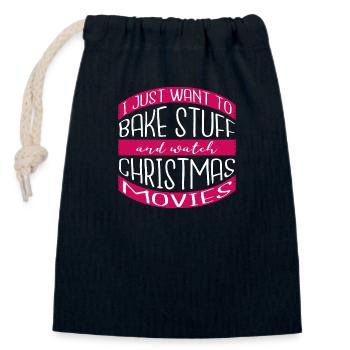 citations cuisson du pain boulanger cool citation cuite au four heureux - Sac cadeau en coton avec cordon (14 x 20 cm) - bleu marine - Devant
