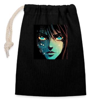 Anime Digital - Closable cotton gift bag (14x20cm) - black - Front