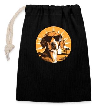 Beagle - Verschließbarer Geschenkbeutel aus Baumwolle (14x20cm) - Schwarz - Vorne