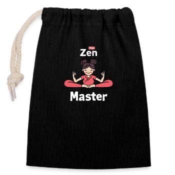 Serenity Yoga Guru - Closable cotton gift bag (14x20cm) - black - Front
